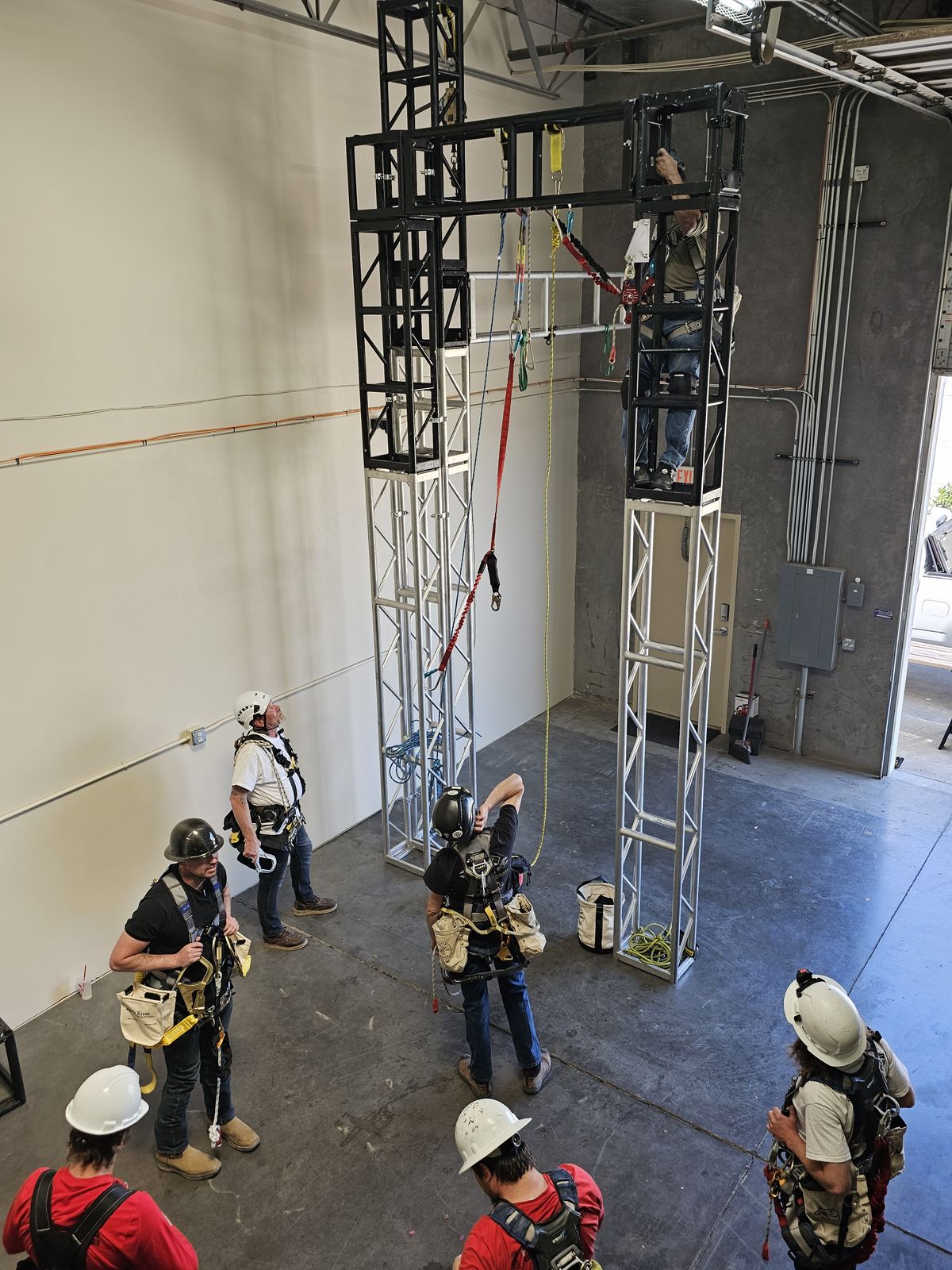 Students participating in safety training
